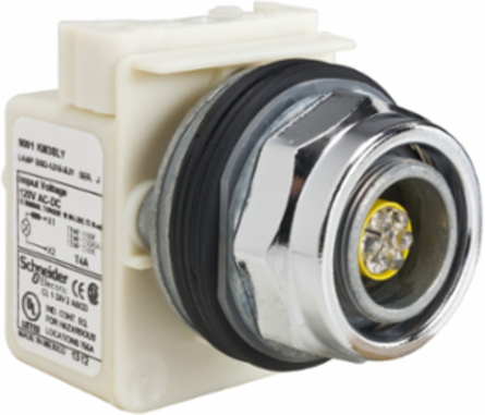 Harmony Pilot Light Head, 30 mm Metal, Yellow LED, 120V