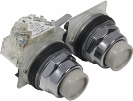 Double-Headed Push Button 30 mm Metal Flush with Mechanical Interlocking