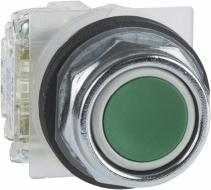 Harmony 30mm Green Metal Push Button, Spring Return, IP66