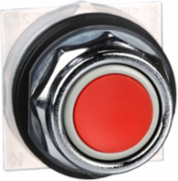 Harmony 9001K Red Metal Flush Push Button, 30mm, Spring Return