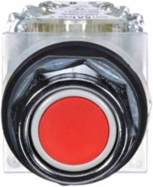 Harmony 9001K Red Metal Push Button, 30 mm, Spring Return, IP66