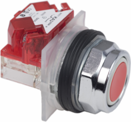 Harmony 9001K Red Metal Push Button, 30 mm, Spring Return, 1 NC