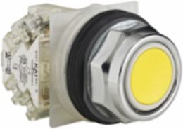 Harmony 9001K 30mm Yellow Metal Push-Button, Spring Return, 1 C/O