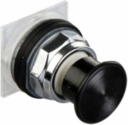 Push-button Head Harmony 9001K, 35mm Mushroom, Black, Metal, Spring Return