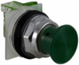 Harmony 9001K 30 mm Green Mushroom Push-Button, Metal, Spring Return