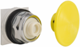 Harmony Push-Button Head, 30mm Metal Mushroom, Yellow, Spring Return