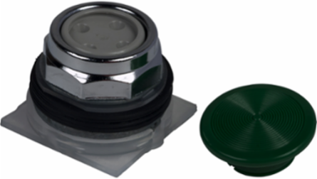 Harmony 9001K 35mm Mushroom Push-Button Head, Green, Spring Return