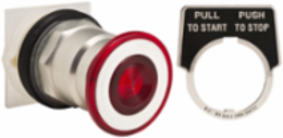 Red Mushroom Push Button Head 41mm, 30mm Mount, 3 Positions, IP66