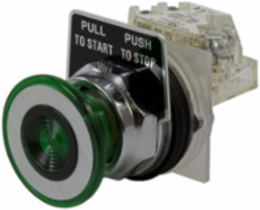 Harmony 9001K 30mm Metal Mushroom Push-Button, Green