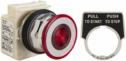 Harmony 9001K Illuminated Push Button, 41mm Mushroom Head, Red, 30mm, 110V