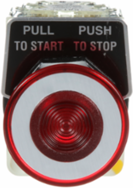 Illuminated Push Button 30 mm, Red Mushroom Ø 41 mm, 110-120V