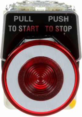 Illuminated Push Button 30 mm, Red Mushroom 41 mm, 110-120V