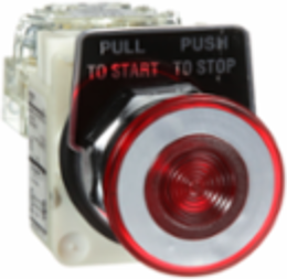 Illuminated Push Button 30 mm, Red Mushroom Ø 41 mm, 110-120V