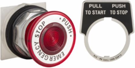 Harmony 9001K Push-Button Head, 30 mm, Metal, Red, Mushroom Ø 41 mm, 2 Positions