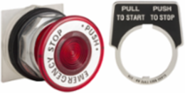 Harmony 9001K Push-Button, Red, 30 mm, Mushroom, 1 NC Logic Reed