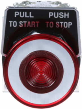 Push Button, 30mm Metal, Red Mushroom 41mm, IP66, 1 C/O