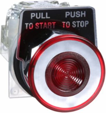 Push Button, 30mm Metal, Red Mushroom 41mm, IP66, 1 C/O