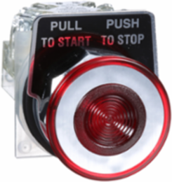 Push Button, 30mm Metal, Red Mushroom 41mm, IP66, 1 C/O