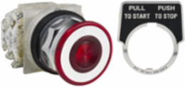 Harmony 9001K Metal Mushroom Push-Button 30 mm Red 2 C/O