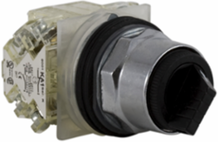 Harmony 9001K Selector Switch, 30mm, 2 Positions, Metal Bezel, Black