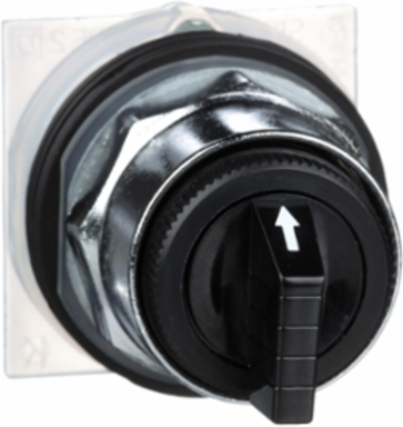 Harmony 9001K Selector Switch Head, 30mm, 3 Positions, Metal, Black