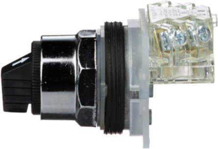 Selector Switch, 30mm, Metal, Black, 3 Positions, IP66