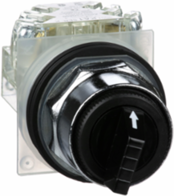 Selector Switch, 30mm, Metal, Black, 3 Positions, IP66