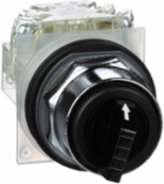 Selector Switch, 30mm, Metal, Black, 3 Positions, IP66