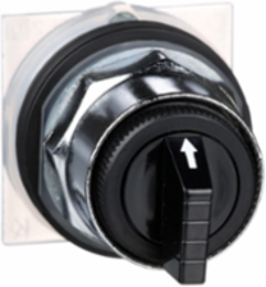 Harmony 30mm Selector Switch Head, 3 Positions, Metal, Black, Stay Put