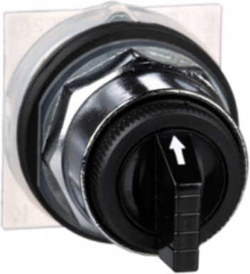 Harmony Selector Switch Head, 30mm, 3 Positions, Metal Bezel, Black