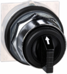 Harmony Selector Switch Head, 30mm, 3 Positions, Metal Bezel, Black