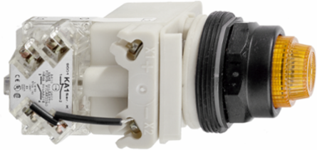 Harmony 9001K Amber Push-to-Test Pilot Light 30 mm, IP66, 24V AC/DC