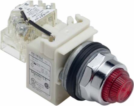 Harmony 9001K 30mm Push-to-Test Pilot Light, LED Red, 120V
