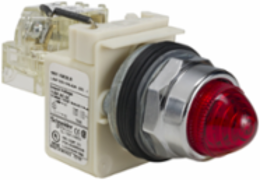 Harmony Push-to-Test Pilot Light, 30 mm, Red LED, 120V, Metal & Polycarbonate