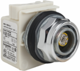 Harmony Push-to-Test Pilot Light Head, 30 mm, Metal, 6V