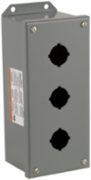 Control Station Enclosure, NEMA 3/13, 3 Cut-Outs, Steel