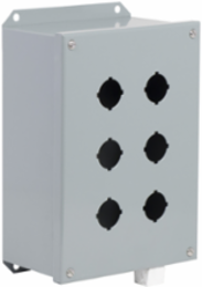 Control Station Enclosure 30MM, 6 Cut-Outs, NEMA 3/13, Sheet Steel