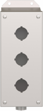 Empty Enclosure Control Station, Stainless Steel, 3 Cut-Outs, 30mm