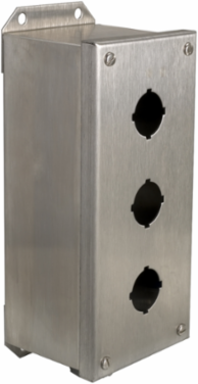 Empty Enclosure Control Station, Stainless Steel, 3 Cut-Outs, 30mm