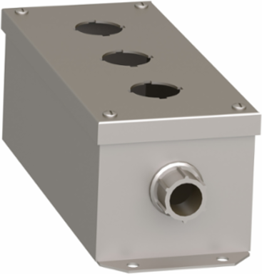 Empty Enclosure Control Station, Stainless Steel, 3 Cut-Outs, 30mm