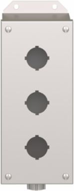 Empty Enclosure Control Station, Stainless Steel, 3 Cut-Outs, 30mm