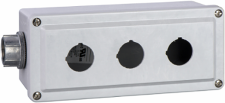 Empty Enclosure Control Station, Stainless Steel, 3 Cut-Outs, 30mm
