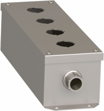 Harmony 9001K Empty Enclosure Control Station, Stainless Steel, 4 Cut-Outs, 30mm