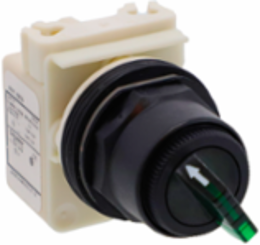 Illuminated Selector Switch Head, 30 mm, Green, 24-28V, 2 Positions
