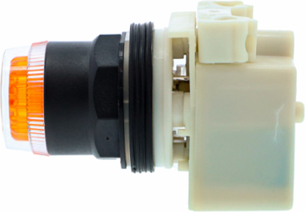 Harmony 9001SK 30 mm Amber Illuminated Push Button, Spring Return, 110-120V