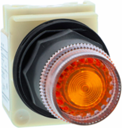 Harmony 9001SK 30 mm Amber Illuminated Push Button, Spring Return, 110-120V
