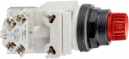 Illuminated Push Button, 30mm, Red, Spring Return, 120V AC/DC