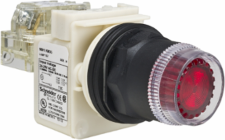 Illuminated Push-Button, 30mm, Red, Spring Return, LED Red, IP66