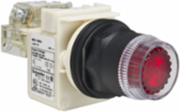 Illuminated Push-Button, 30mm, Red, Spring Return, LED Red, IP66