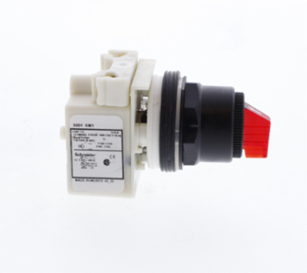 Illuminated Selector Switch Head, 30 mm, Red, 3 Positions, 110-120V